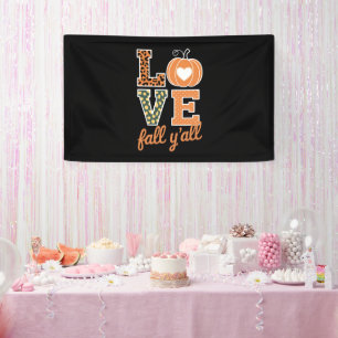 Liebe fällt Y'All Leopard Print Fall Erntedank Banner