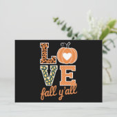 Liebe fällt Y'All Leopard Print Fall Erntedank Einladung (Stehend Vorderseite)