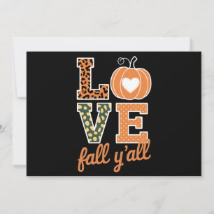 Liebe fällt Y'All Leopard Print Fall Erntedank Feiertagskarte
