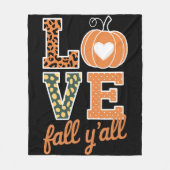 Liebe fällt Y'All Leopard Print Fall Erntedank Fleecedecke (Vorderseite)