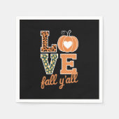 Liebe fällt Y'All Leopard Print Fall Erntedank Serviette (Vorderseite)