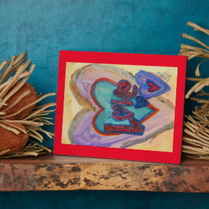 Liebe-Familie möchte Gedicht Plaque malen Fotoplatte