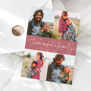 Liebe Familie Pink Valentinstag Foto Feiertagskarte