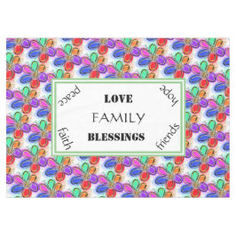 Liebe Familie Sommer Künstlerische Aquarell-Blume Tischdecke