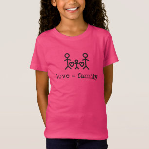 Liebe = Familie, T - Shirt des Mädchens