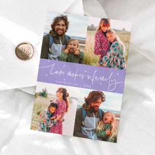 Liebe Familie Violetter Valentinstag Foto Feiertagskarte
