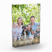 Liebe Familie White Script benutzerdefiniertes ver Fotoblock (Links)