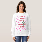 Liebe fängt mit dem Valentiner Lammkarton an Sweatshirt (Vorne ganz)