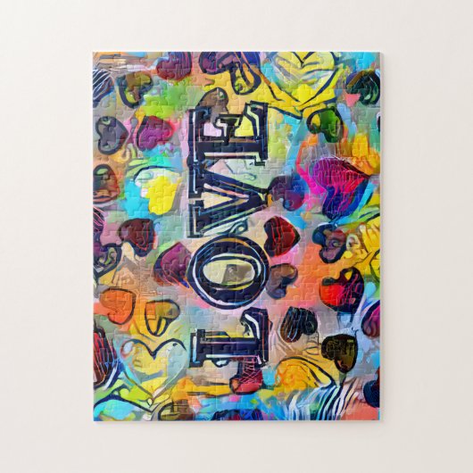 Liebe | Farbenfrohe Abstrakte Puzzle (Vertikal)