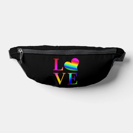 LIEBE FARBENFROHE TYPOGRAPHIE REGENBOGEN HERZ BAUCHTASCHE (Ablage )