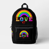 Liebe Farbenfroher Regenbogen Rotes Herz Bedruckter Rucksack (Vorderseite)