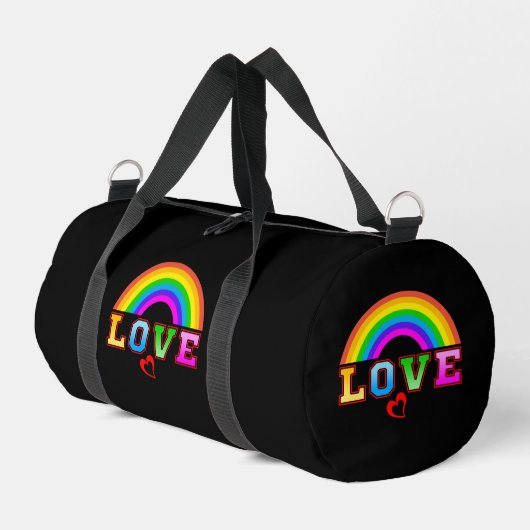 Liebe Farbenfroher Regenbogen Rotes Herz Duffle Bag (Linke Seite)