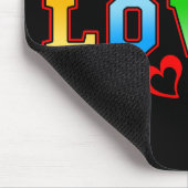 Liebe Farbenfroher Regenbogen Rotes Herz Mousepad (Ecke)