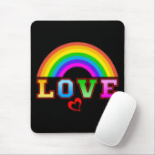 Liebe Farbenfroher Regenbogen Rotes Herz Mousepad (Mit Mouse)