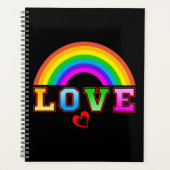 Liebe Farbenfroher Regenbogen Rotes Herz Planer (Vorderseite)