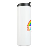 Liebe Farbenfroher Regenbogen Rotes Herz Thermosbecher (Nach links gedreht)