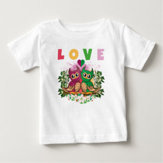 LIEBE FARBFARBENE, SEHR NIEDLICHE, ADORABLE OWLS BABY T-SHIRT