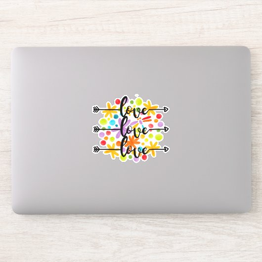 Liebe Farbige Blume Design Sticker (Computer)