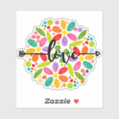 Liebe Farbige Blume Design Sticker (Blatt)