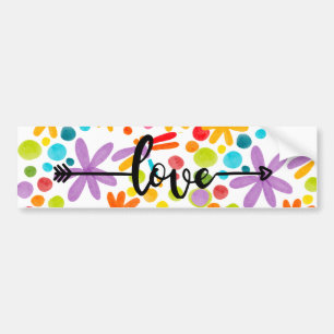 Liebe Farbige Blume Design Sticker Autoaufkleber