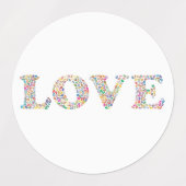 LIEBE - farbige Kaffeebohnen Etiketten (Design 2)