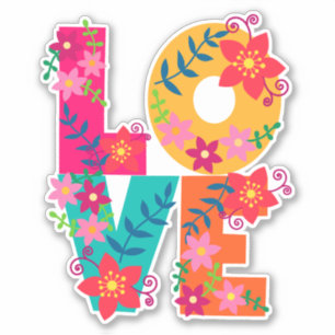 LIEBE, farbiges Design Aufkleber