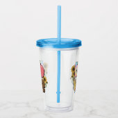 Liebe - Farbiges Lehrerdesign mit Apple & Stift Acryltrinkbecher (Rechts)