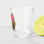 Liebe - Farbiges Lehrerdesign mit Apple & Stift Schnapsglas (Rechts)