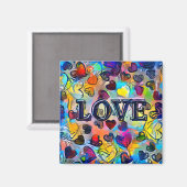 Liebe | Farblich Abstrakt Magnet (Vorderseite/Rückseite)