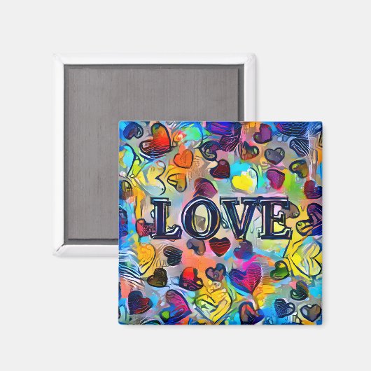 Liebe | Farblich Abstrakt Magnet (Vorderseite/Rückseite)