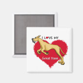 Liebe Fawn Great Dane Magnet (Vorderseite/Rückseite)