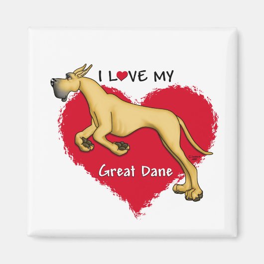 Liebe Fawn Great Dane Magnet (Vorne)
