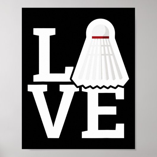 Liebe Feather Shuttle Dminton Lover T-Shirt Poster (Vorne)