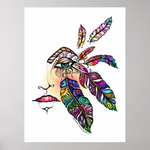 Liebe FEATHERS Fantasy Art 18x24 Poster