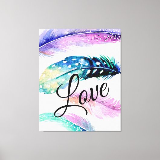 Liebe Feathers Leinwanddruck (Vorderseite)