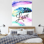 Liebe Feathers Leinwanddruck (Insitu (Schlafzimmer))