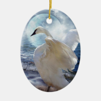Liebe fegte Schwan-Kunst-Verzierung Keramikornament