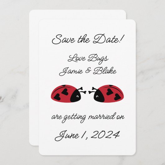 Liebe-Fehler - Save the Date anpassbar (Vorne/Hinten)