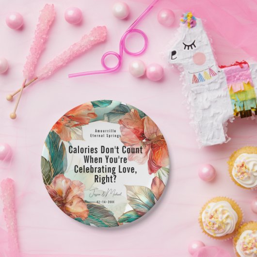 ❤️ Liebe feiern, Hibiskus Serenade Paradies Pappteller (Party)