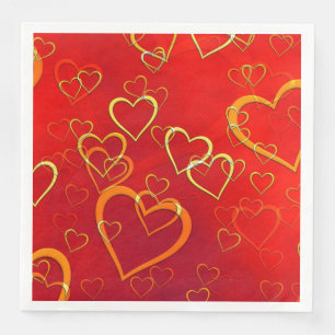 Liebe feiern rote Herzen Serviette