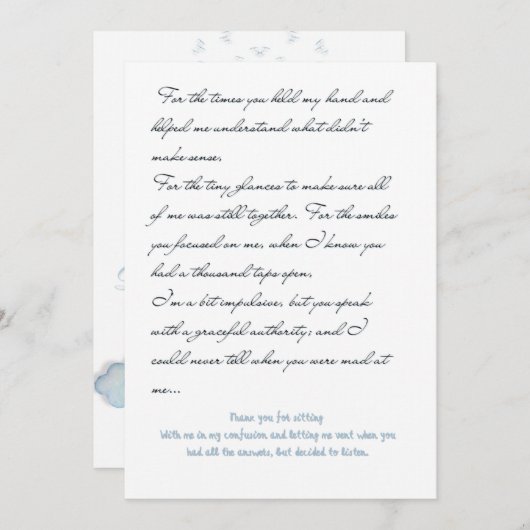 Liebe Feiertagskarte (Vorne/Hinten)