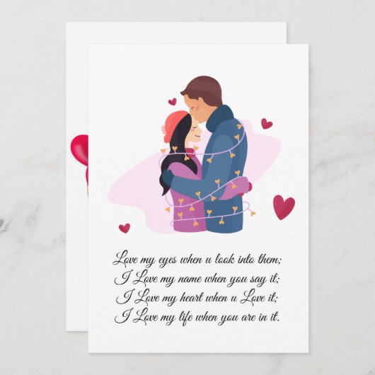 Liebe Feiertagskarte (Vorne/Hinten)