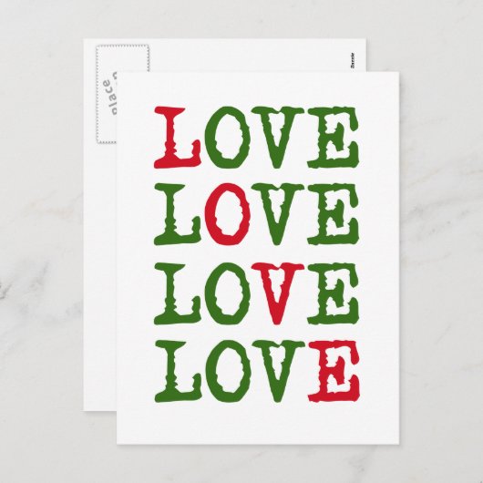 Liebe Feiertagspostkarte (Vorne/Hinten)