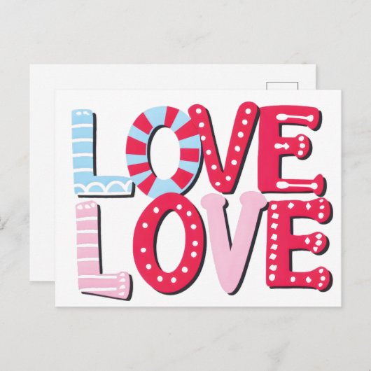 Liebe Feiertagspostkarte (Vorne/Hinten)