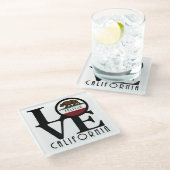 LIEBE Felton California Glasuntersetzer (Schrägansicht)