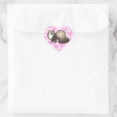 Liebe Ferret Herz-Aufkleber (Tasche)