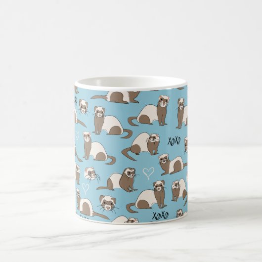 Liebe Ferrets - Blue Coffee Tasse (Mittel)