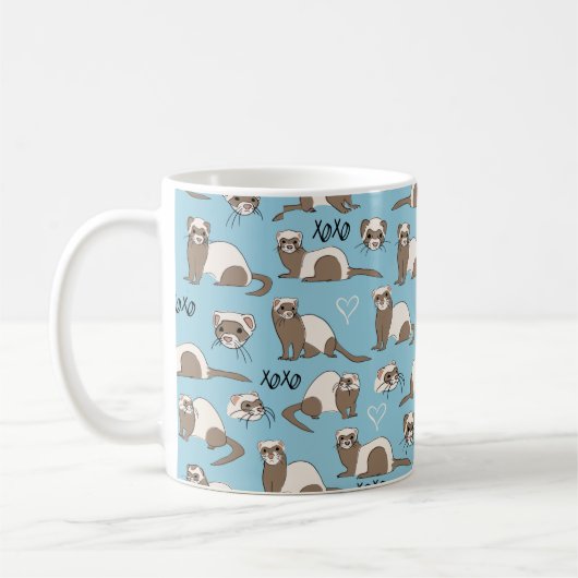 Liebe Ferrets - Blue Coffee Tasse (Links)