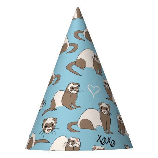 Liebe Ferrets - Blue Party Hat Partyhütchen (Vorderseite)