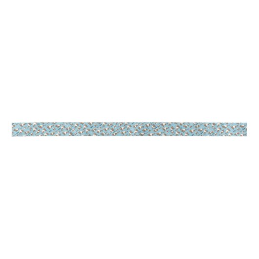 Liebe Ferrets - Blue Satin Ribbon Satinband (Vorderseite)